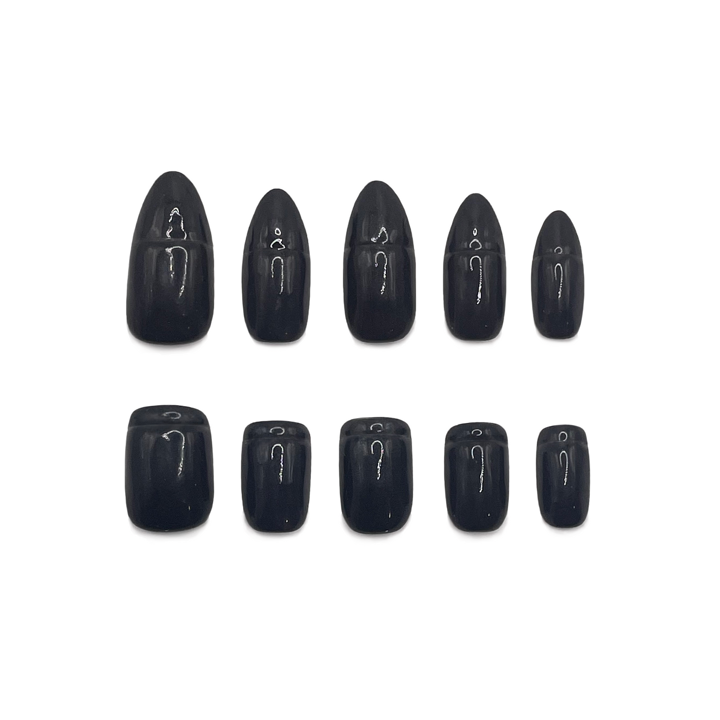 Black Clip-on Nails